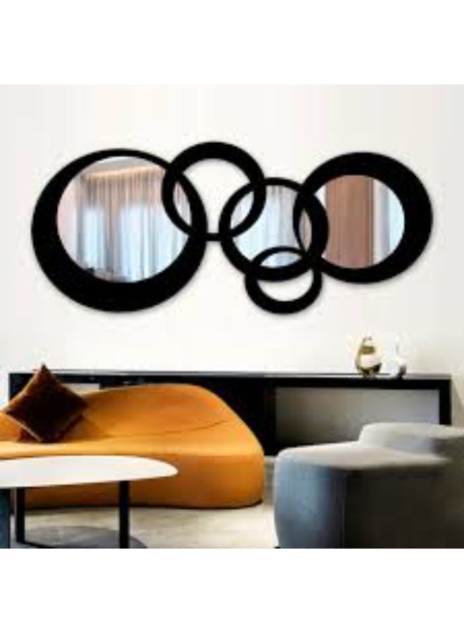 EMAAZZ LLC Modern Decorative Wall Mirror with Circular Ring Design | Large Black Frame Mirror Art for Living Room Bedroom and Hall - Image 4